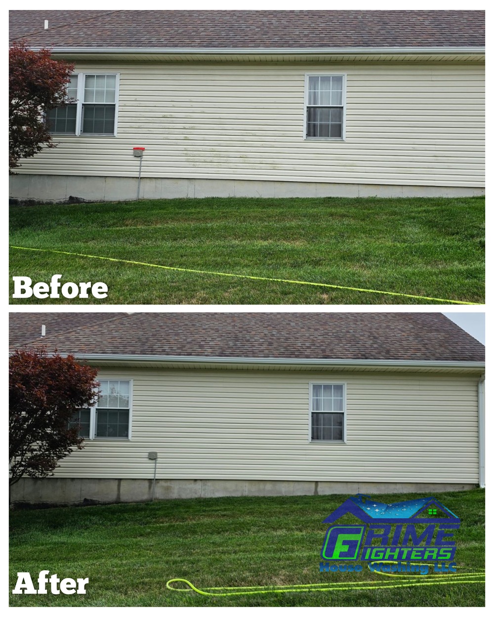 🏡 Project Success: Grime Fighters House Washing Transforms Karas Home in Trimble, Missouri!